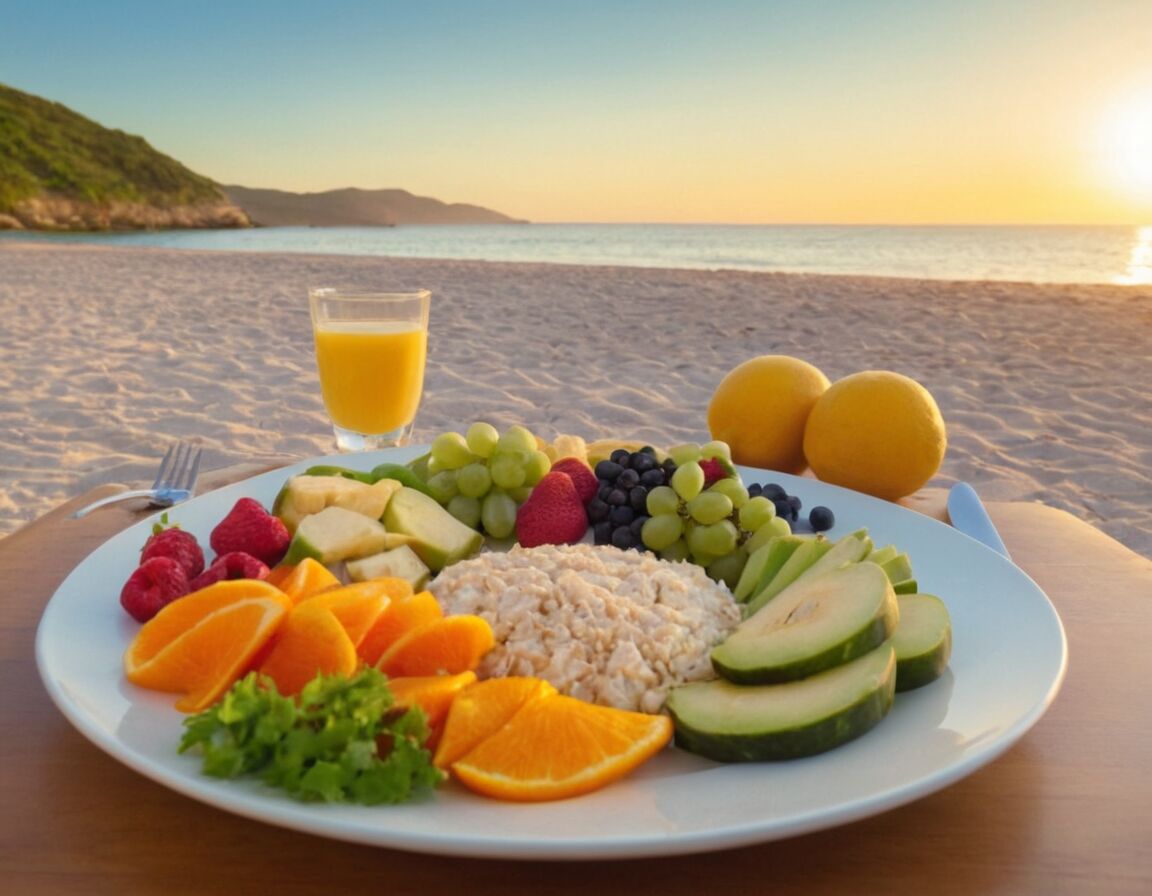 Portionen kontrollieren, bewusst genießen - Abnehmen im Urlaub: Tipps für eine gesunde Ernährung und Fitness auf Reisen